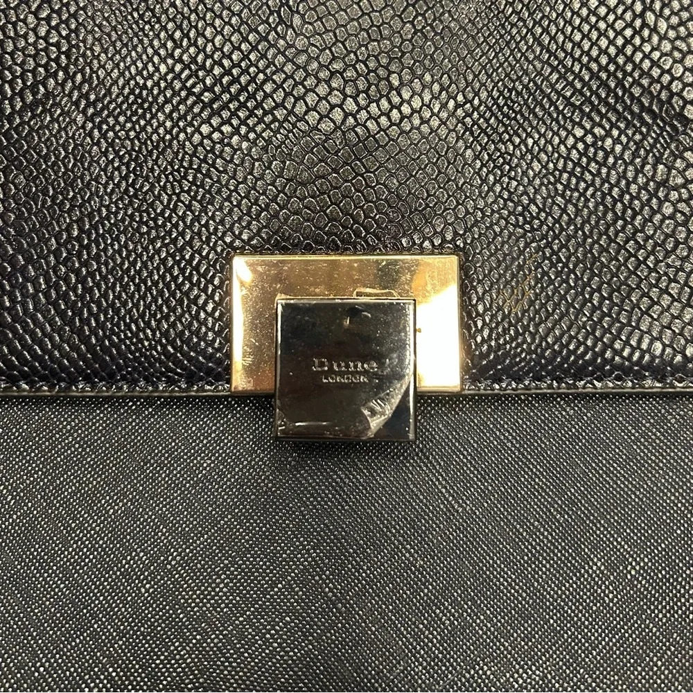 Dune London Navy Satchel with Gold Hardware and Detachable Strap